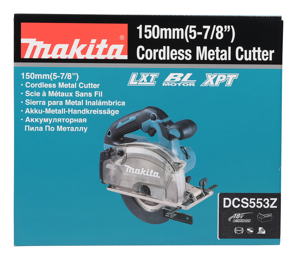 Makita аккумуляторная пила по металлу DCS553Z, без аккумулятора и зарядного устройства
