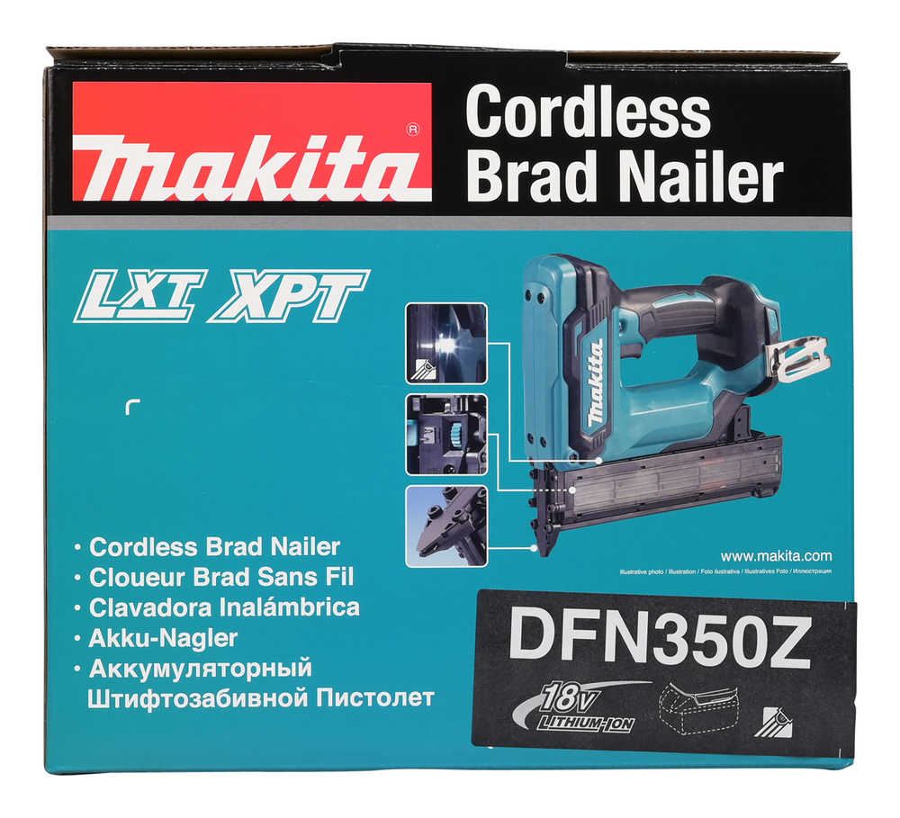 Аккумуляторный гвоздезабивной пистолет Makita DFN350Z, без аккумулятора и зарядного устройства