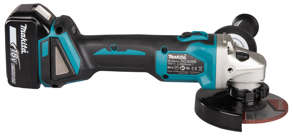 Аккумуляторная угловая шлифовальная машина Makita DGA506RTJ