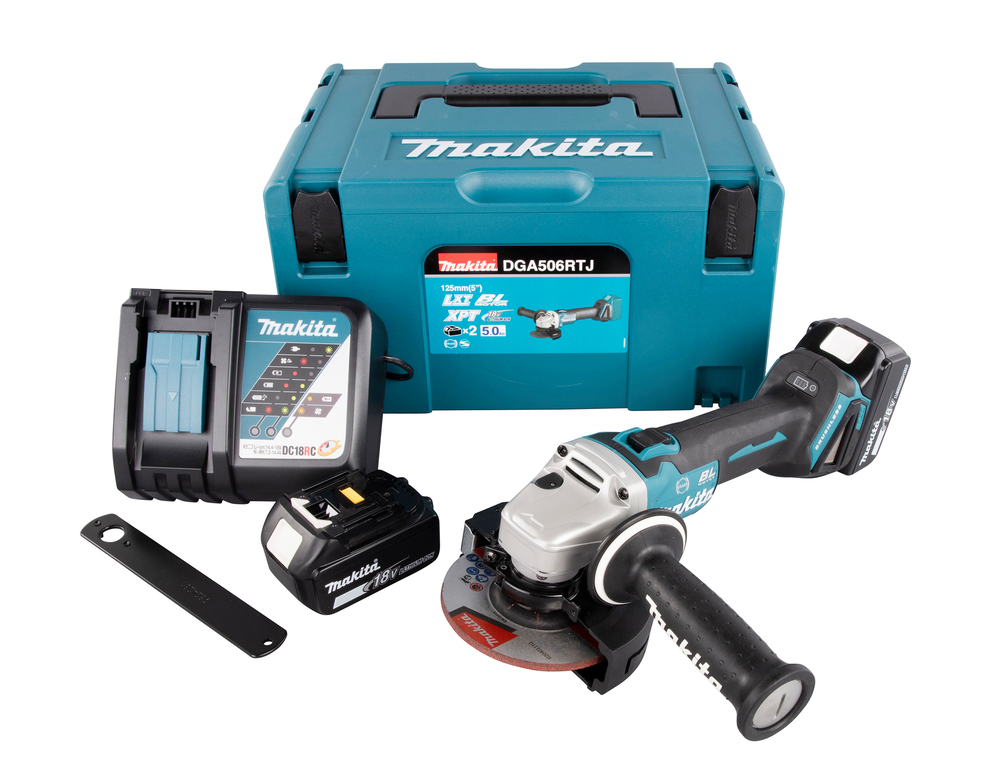 Аккумуляторная угловая шлифовальная машина Makita DGA506RTJ