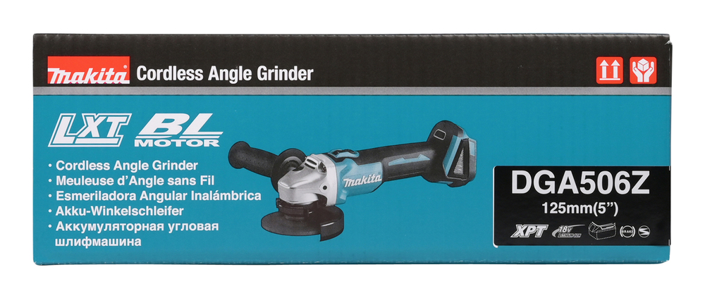 Аккумуляторная угловая шлифовальная машина Makita DGA506Z, без аккумулятора и зарядного устройства