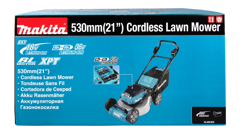 Аккумуляторная газонокосилка Makita DLM530Z, без аккумулятора и зарядного устройства