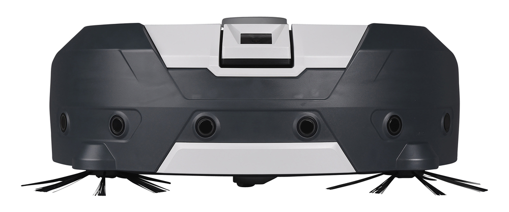 Pildil on must-valge Makita robottolmuimeja DRC300Z, millel on küljeharjad ja mitu andurit.