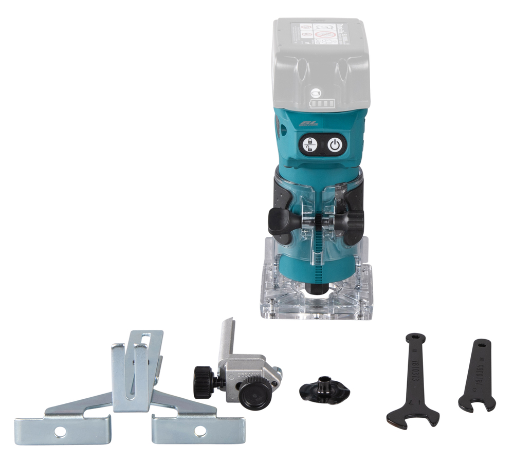 "Makita" akumuliatorinis viršutinis frezeris/krašto frezeris DRT52Z, be akumuliatoriaus ir įkroviklio