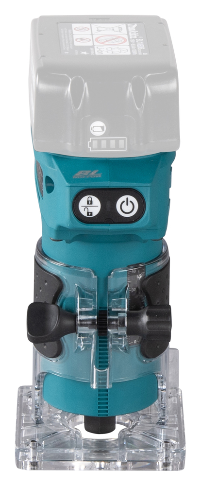 "Makita" akumuliatorinis viršutinis frezeris/krašto frezeris DRT52Z, be akumuliatoriaus ir įkroviklio