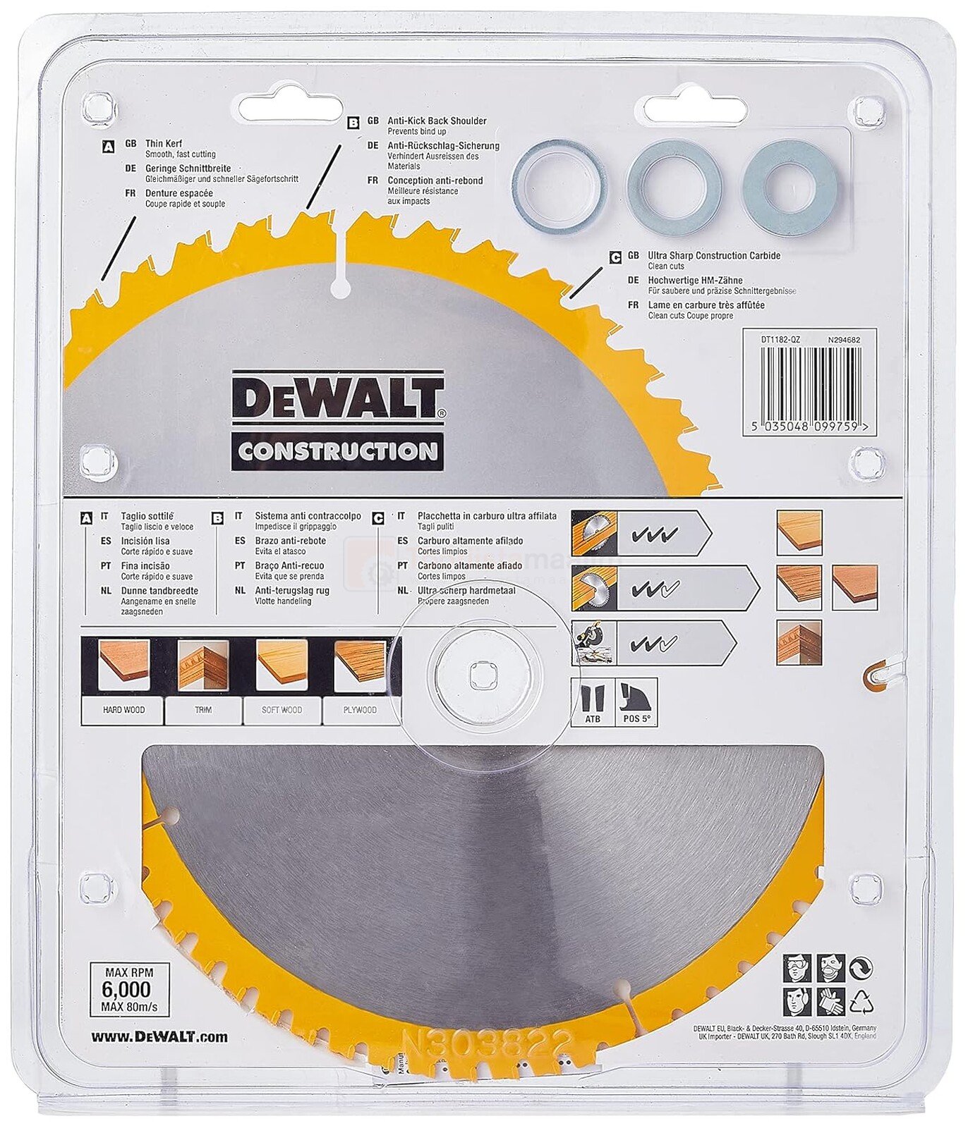 DeWalt saeketas Construction 254 x 30 mm 60Z 4