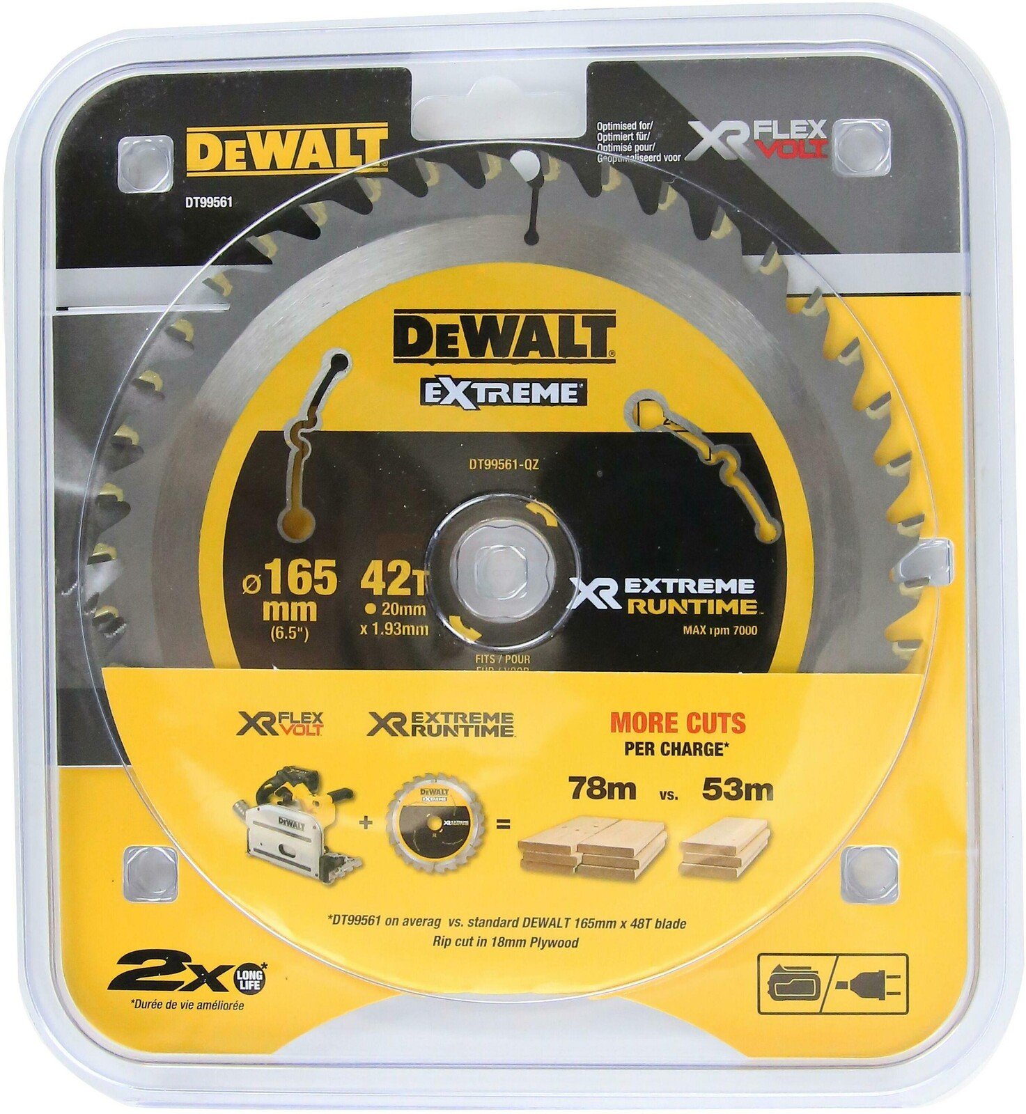 DeWalt saeketas Extreme Runtime 165 x 20 mm 40Z 2