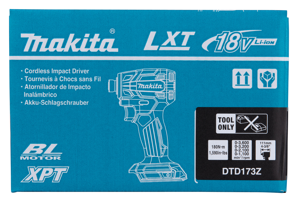 Makita cordless impact wrench DTD173Z, without battery and charger