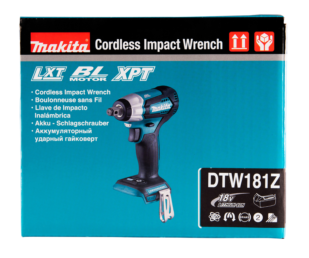 Makita akumuliatorinis smūginis veržliaraktis DTW181Z, be akumuliatoriaus ir įkroviklio
