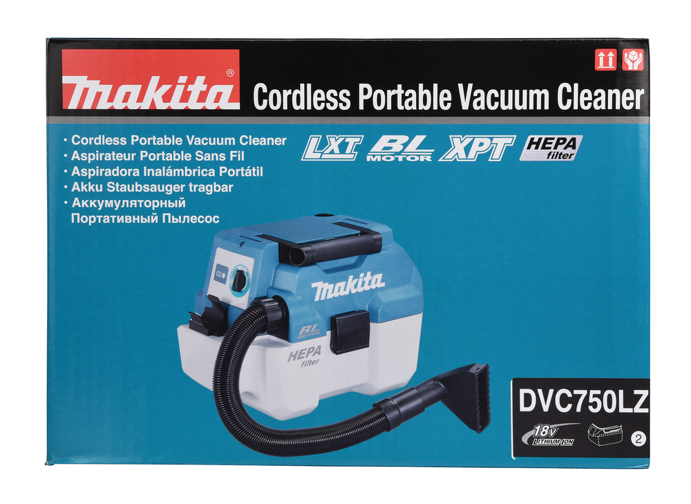 Аккумуляторный пылесос для влажной и сухой уборки Makita DVC750LZ, без аккумулятора и зарядного устройства