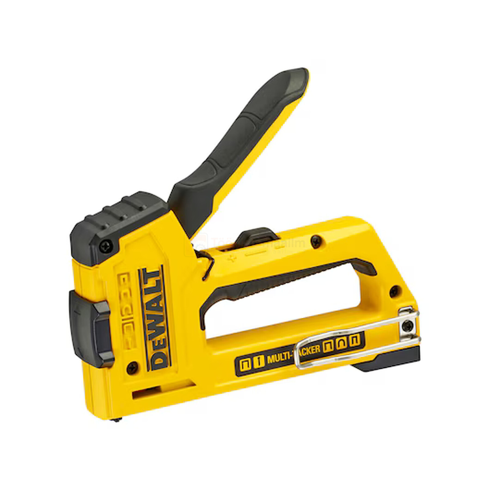Pildil on kollane DeWalt naela- ja klambripüstol DWHT0-TR510, 5-ühes.