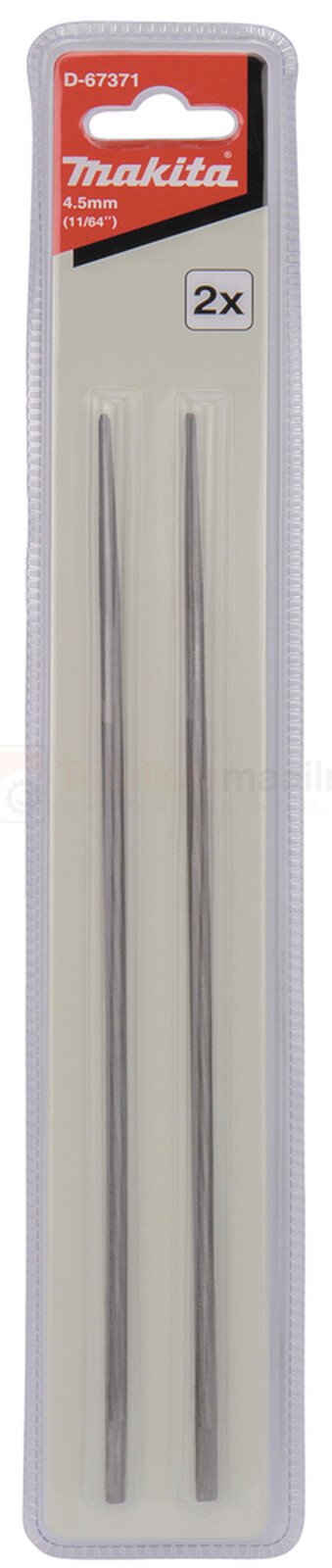 Pildil on Makita viilide komplekt, mis sisaldab kahte 4,5 mm viili.
