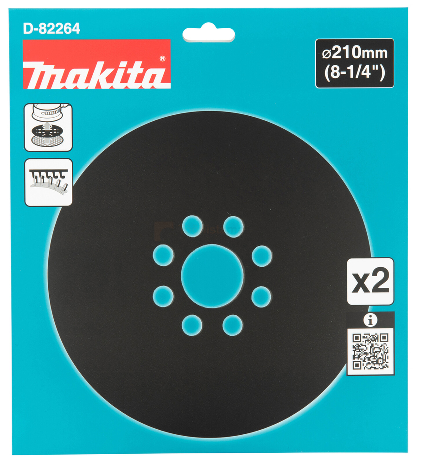 Pildil on Makita kaitsetald, mille läbimõõt on 210 mm ja neid on pakis kaks tükki.