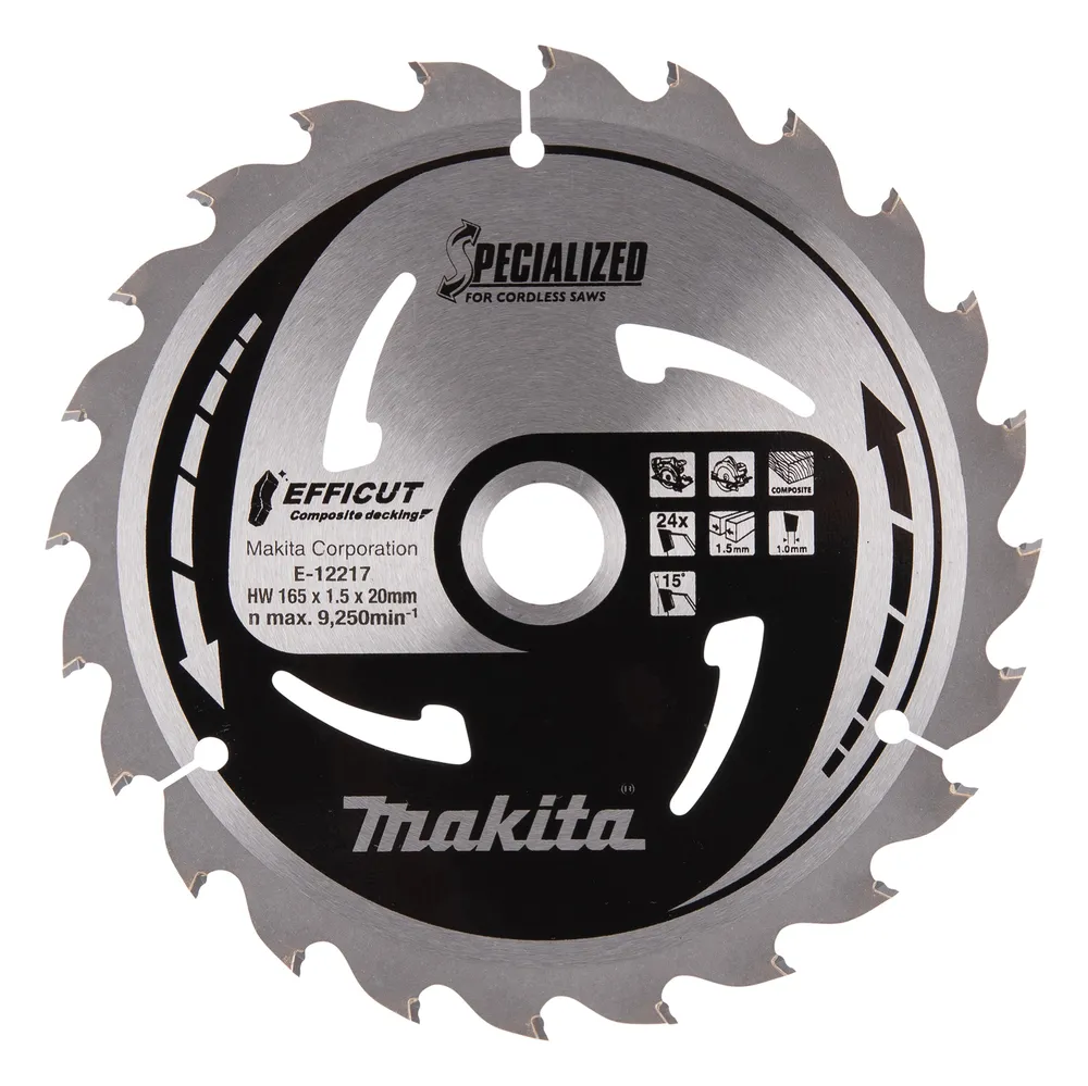 Makita saeketas EFFICUT 165 x 20 x 1,5 mm 24T, komposiitmaterjalile E-12217