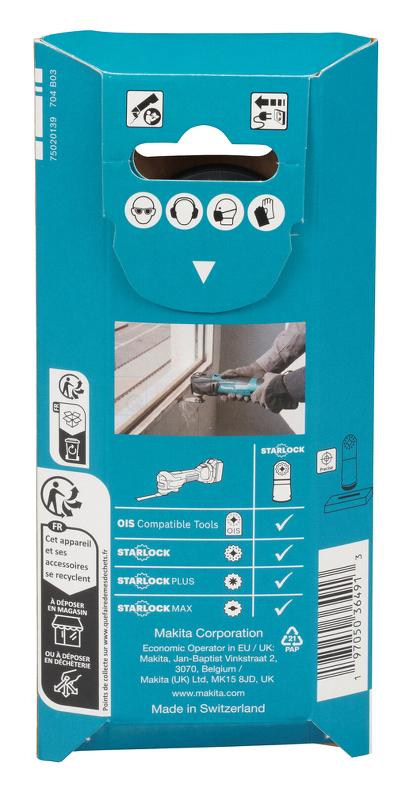 Makita universaallõikuri tera 45 mm TMA087, puit/metall - 5 tk 3