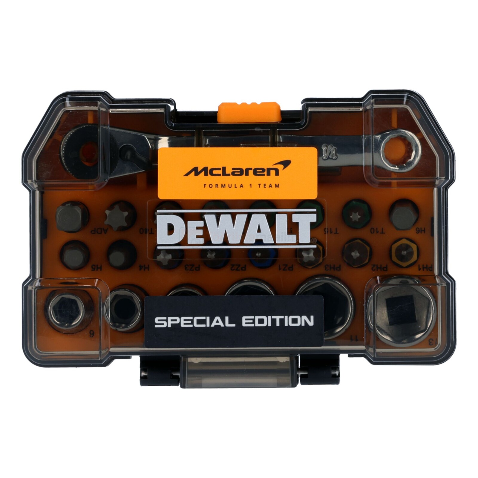 DeWalt bit set with mini-ratchet McLaren F1 Team Special Edition 24-piece