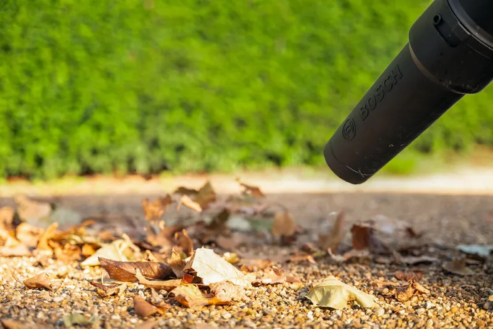 Pildil on Bosch lehepuhuri kontsentraatori otsik, mis puhub lehti kõnniteelt.