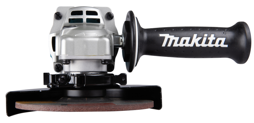 Pildil on musta käepidemega Makita nurklihvija, mille küljes on kinnitatud lihvketas.