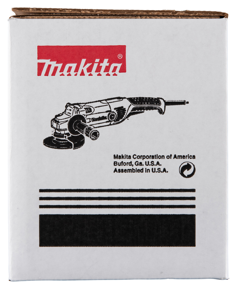 Pildil on Makita nurklihvija GA6021CF01 pakend, millel on logo, toote illustratsioon ja tootja andmed.
