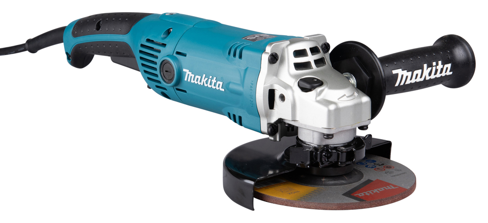 Pildil on sinine Makita nurklihvija GA6021CF01, millel on küljel käepide ja lihvketas.