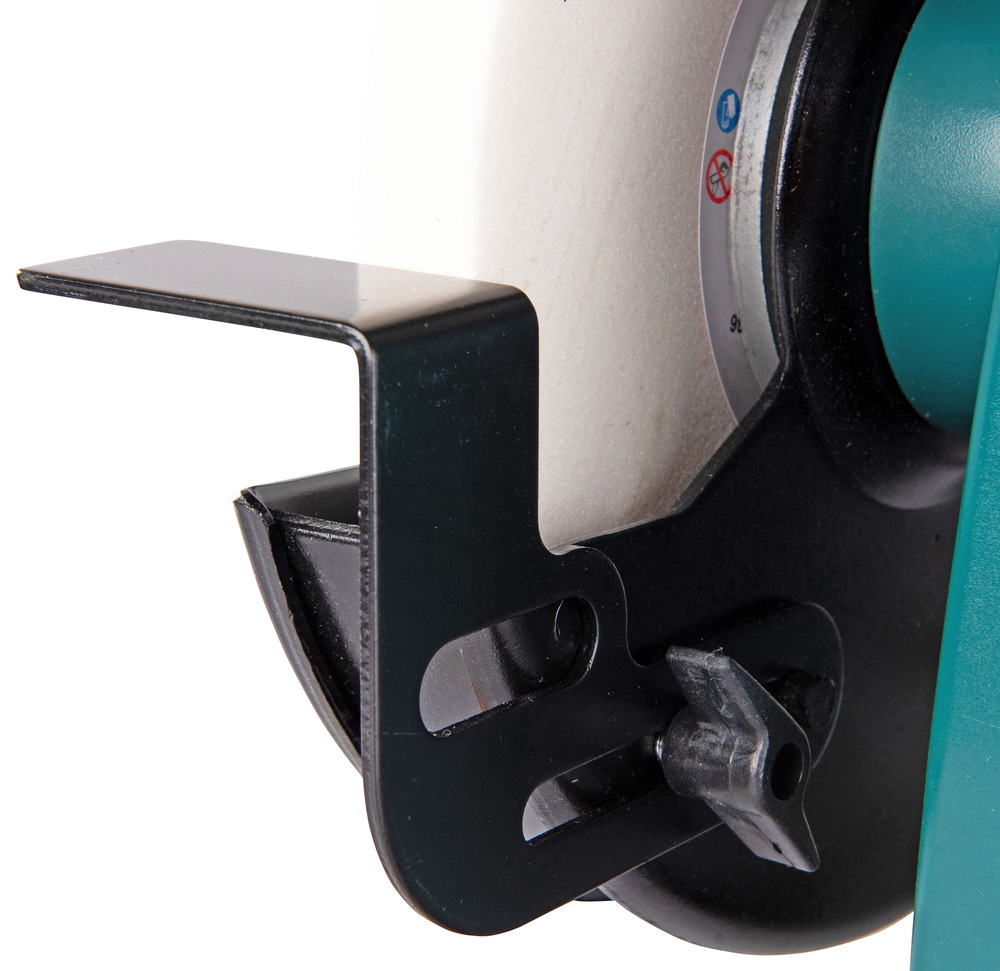 Pildil on detailid Makita GB801 elektrikäia küljest, nähtavad on kaitseümbris, lihvimiskivi ja kinnitusmehhanism.