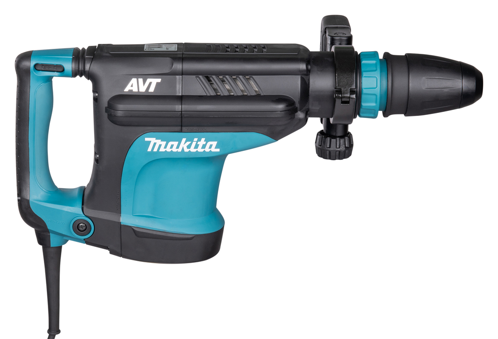 Pildil on Makita piikvasar HM1213C SDS-MAX, mis on musta ja türkiissinise värviga.