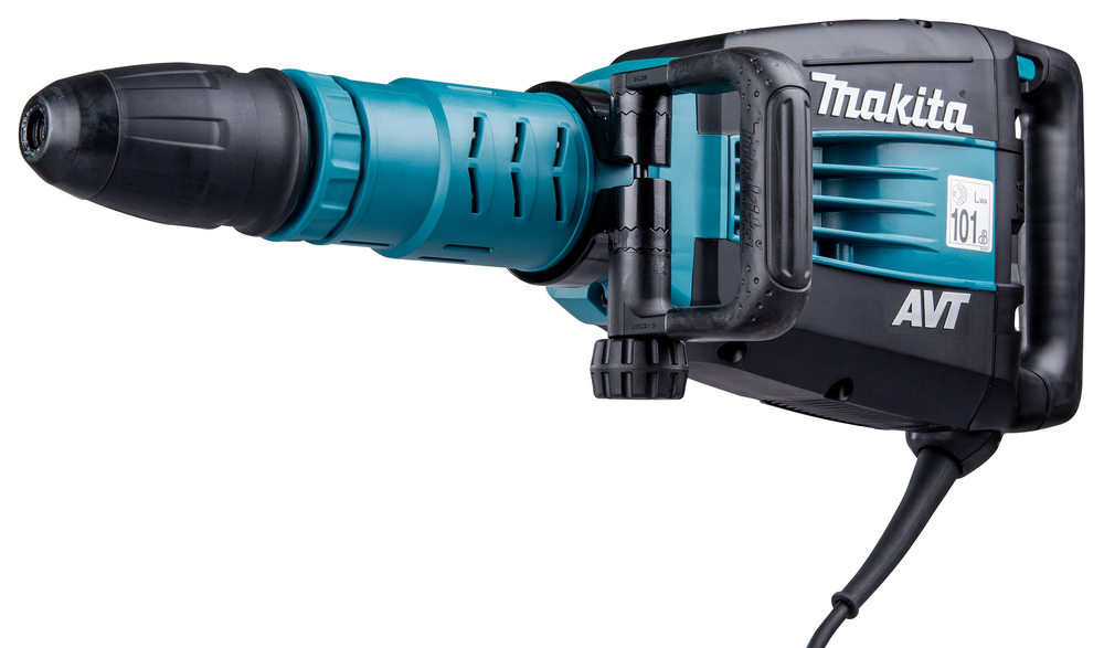 Pildil on Makita piikvasar HM1214C, mida on näha valgel taustal küljelt.