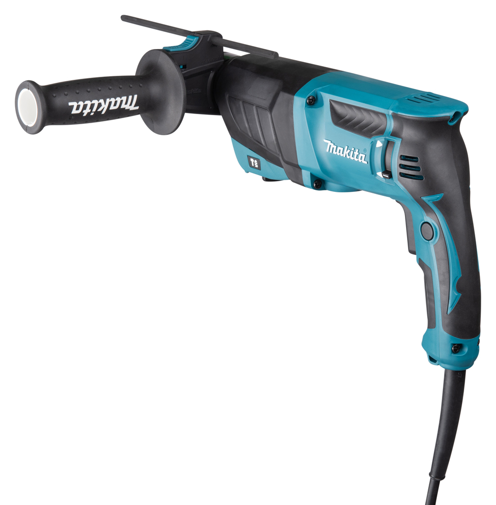 Pildil on Makita puurvasar HR2630TJ, mida on näha valgel taustal.