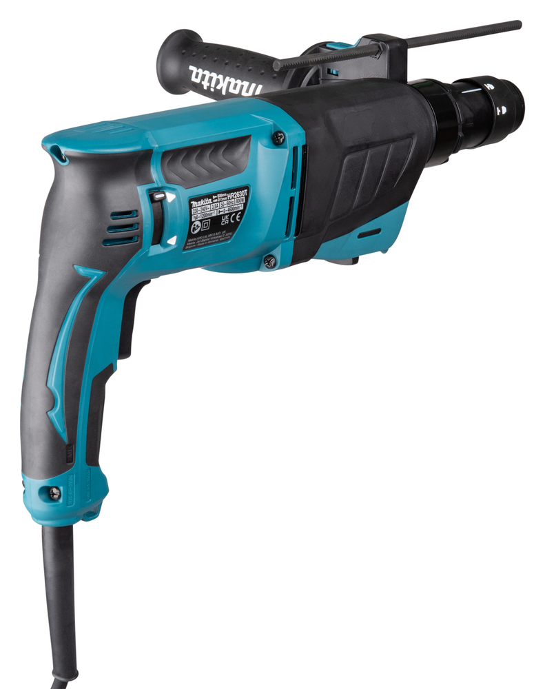 Pildil on Makita puurvasar HR2630TJ, millel on rohekas-sinised detailid ja mustad elemendid.