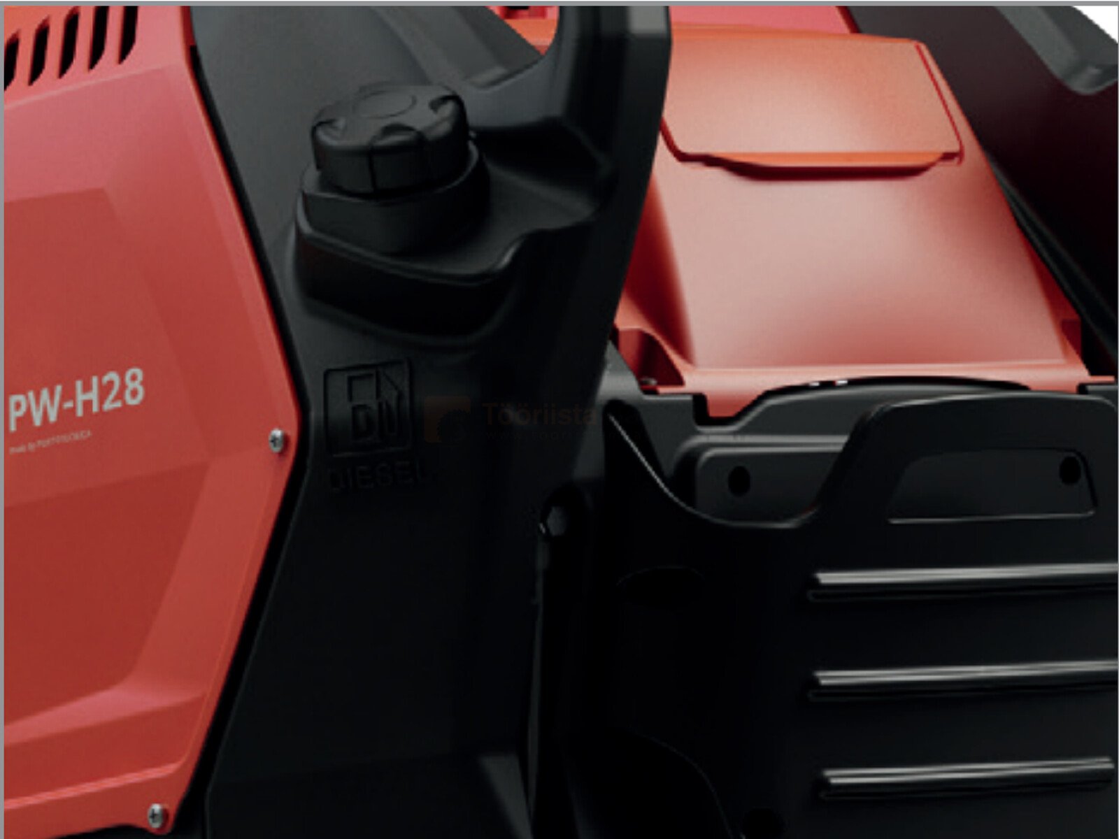 Pildil on näha IPC Portotecnica kuumaveepesuri Argon H4 D1713P T detail, mis sisaldab kütusepaagi korki ja korpuse elemente.