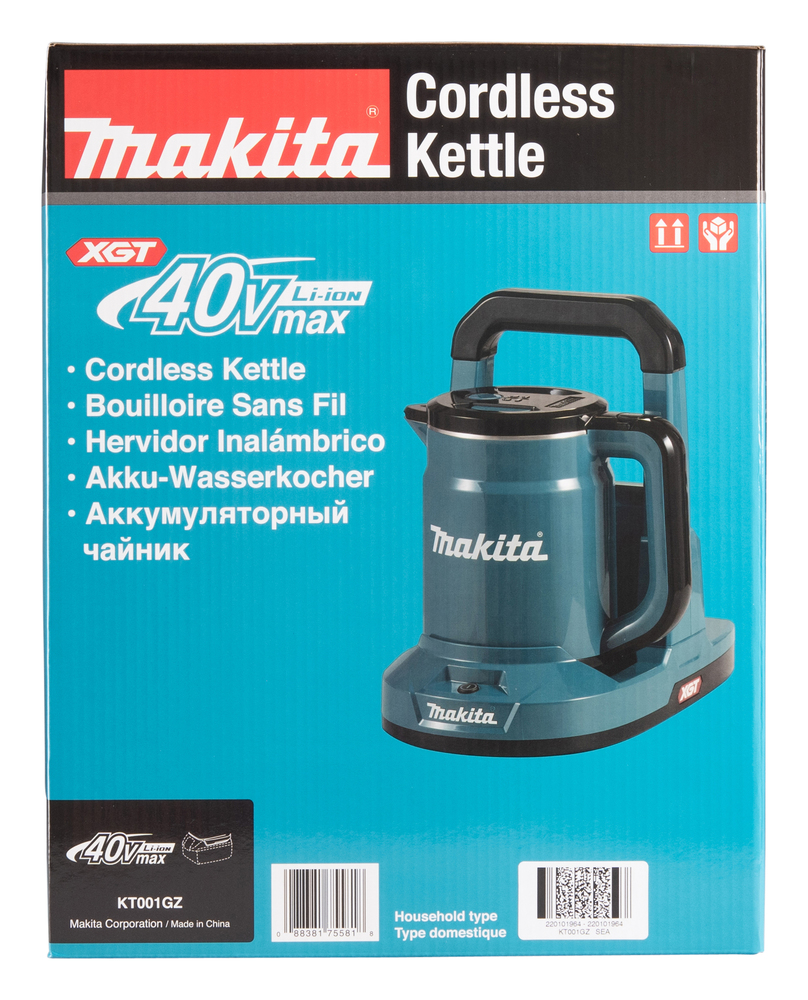 Makita cordless kettle KT001GZ, without battery and charger