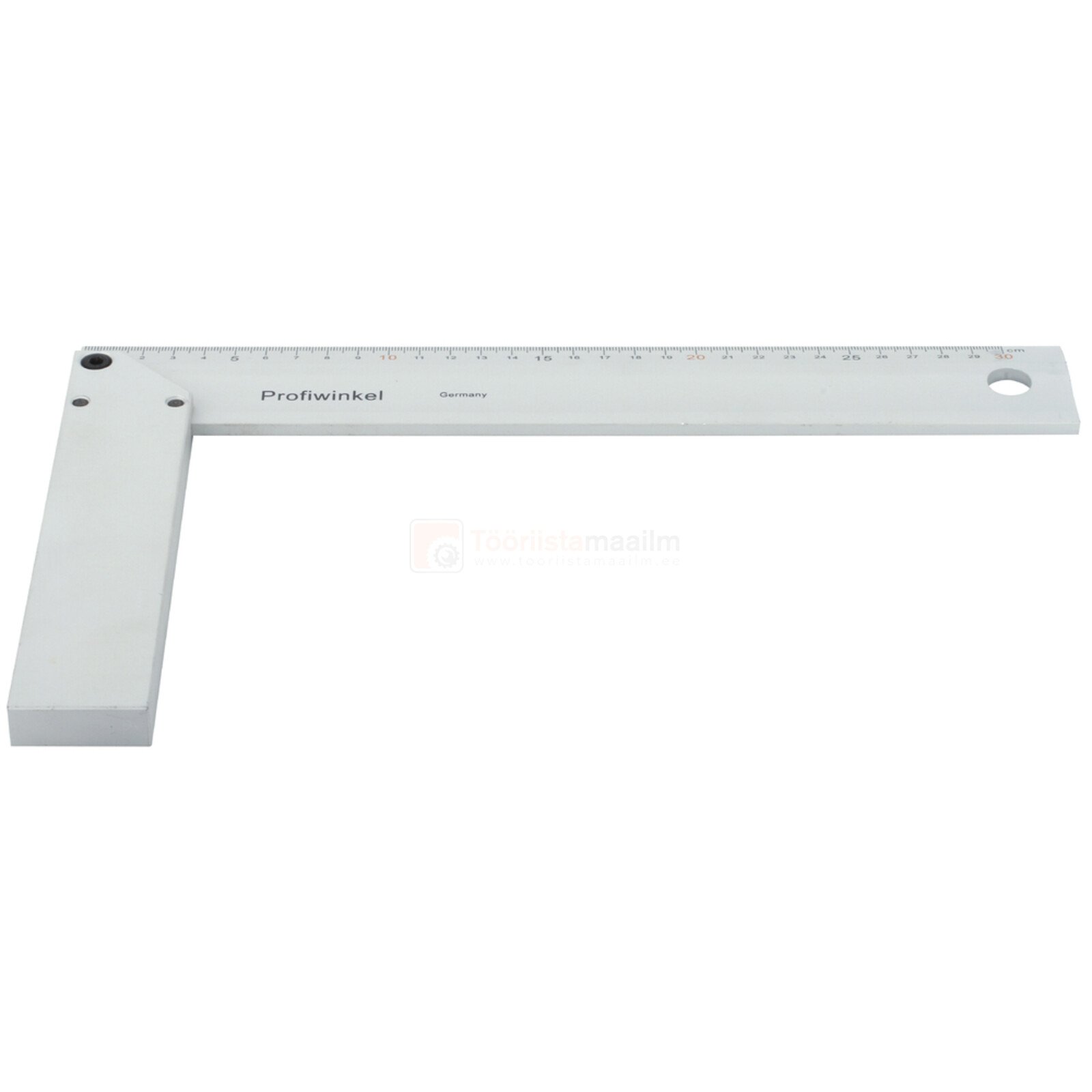 Pildil on valge nurgik Scala, millel on mõõteskaala ja mis on mõeldud nurkade mõõtmiseks.