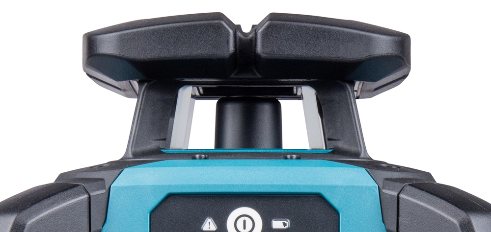 Pildil on Makita akupöördlaser SKR001Z, millel on musta ja türkiissinise värviga korpus ja mida näeb otsevaates.