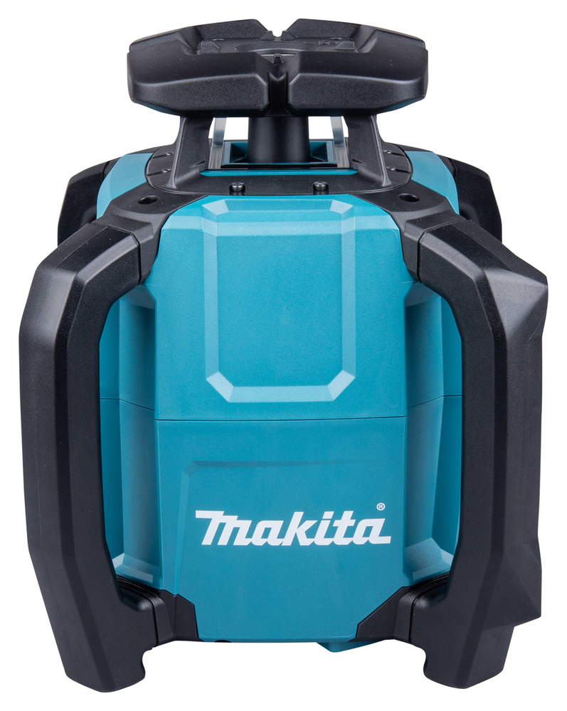 Pildil on sinine Makita akupöördlaser SKR001Z, millel on mustad käepidemed ja pealmine osa, ning näha on ka Makita logo.