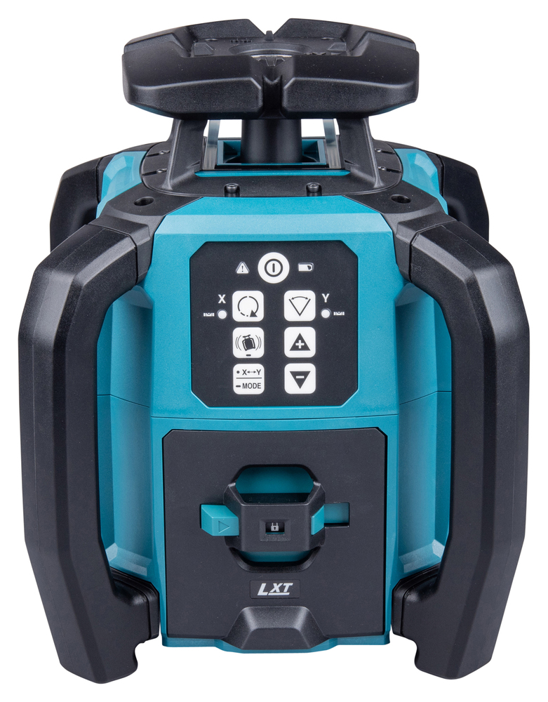 Pildil on Makita akupöördlaser SKR001Z, millel on juhtpaneel ja kaks musta käepidet.