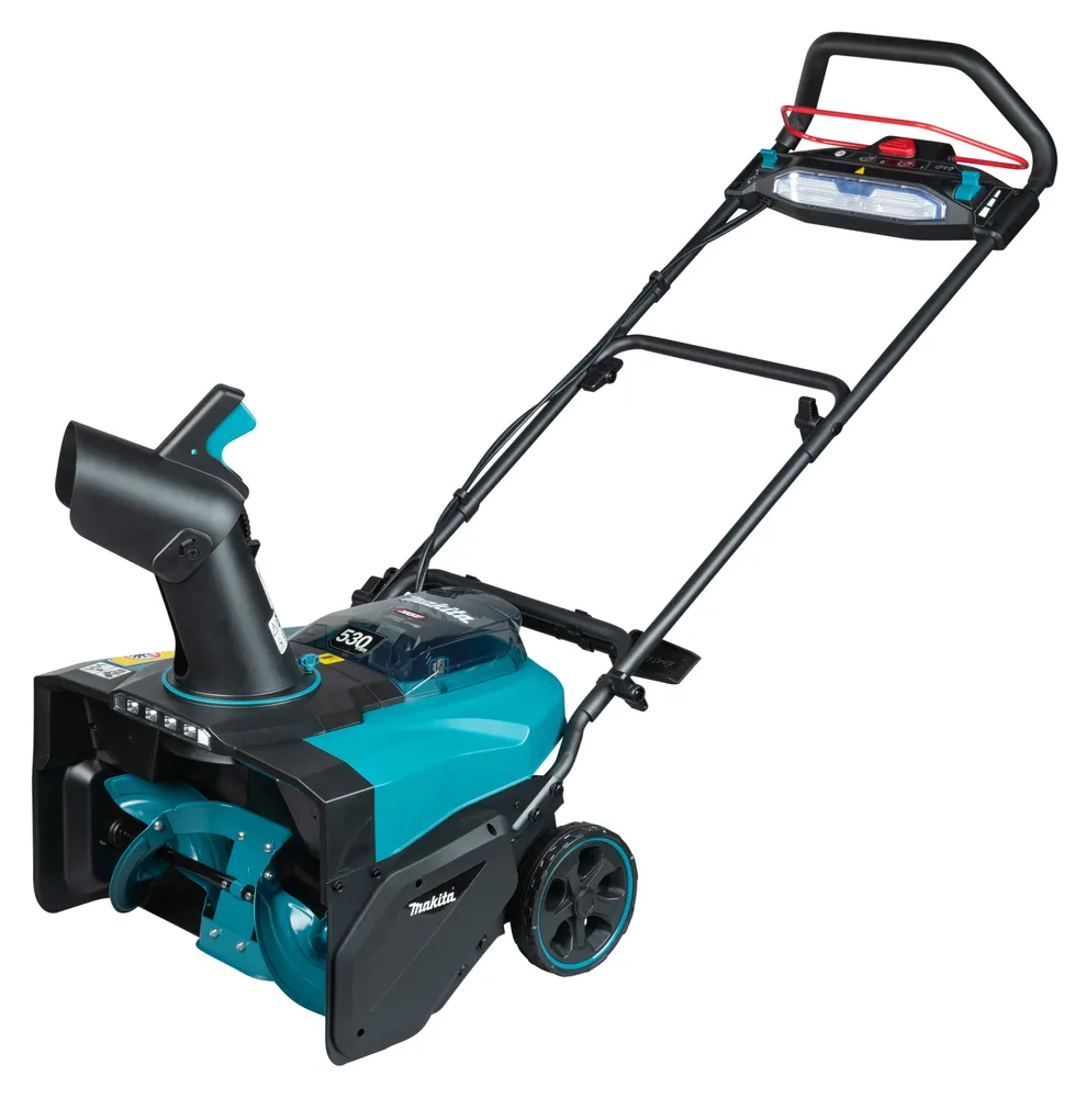 Pildil on Makita akulumepuhur SN001GZ XGT, ilma aku ja laadijata, millel on sinised ja mustad detailid ning käepide...