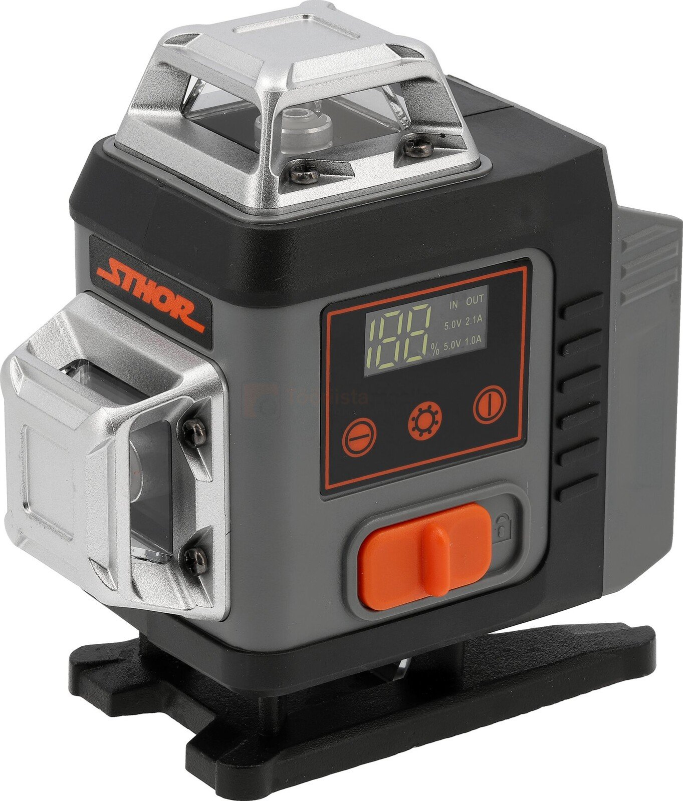 Pildil on STHOR joonlaser 4D, millel on digitaalne ekraan ja oranžid juhtnupud.