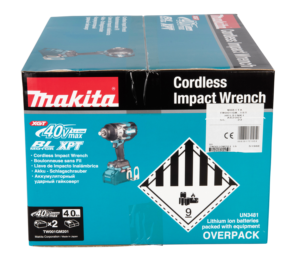 Аккумуляторный ударный гайковерт Makita TW001GM201