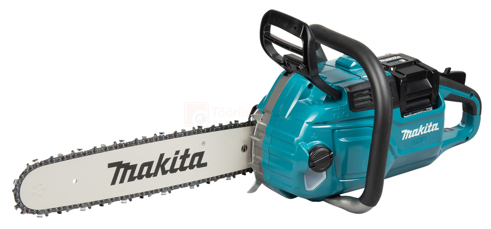 Pildil on Makita akukettsaag UC030GZ01, XGT, mis on ilma aku ja laadijata ning millel on näha saekett ja korpus.