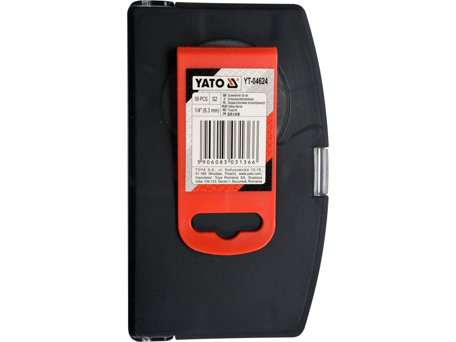 Pildil on mustas karbis Yato otsakute komplekt, millel on küljes punane silt.