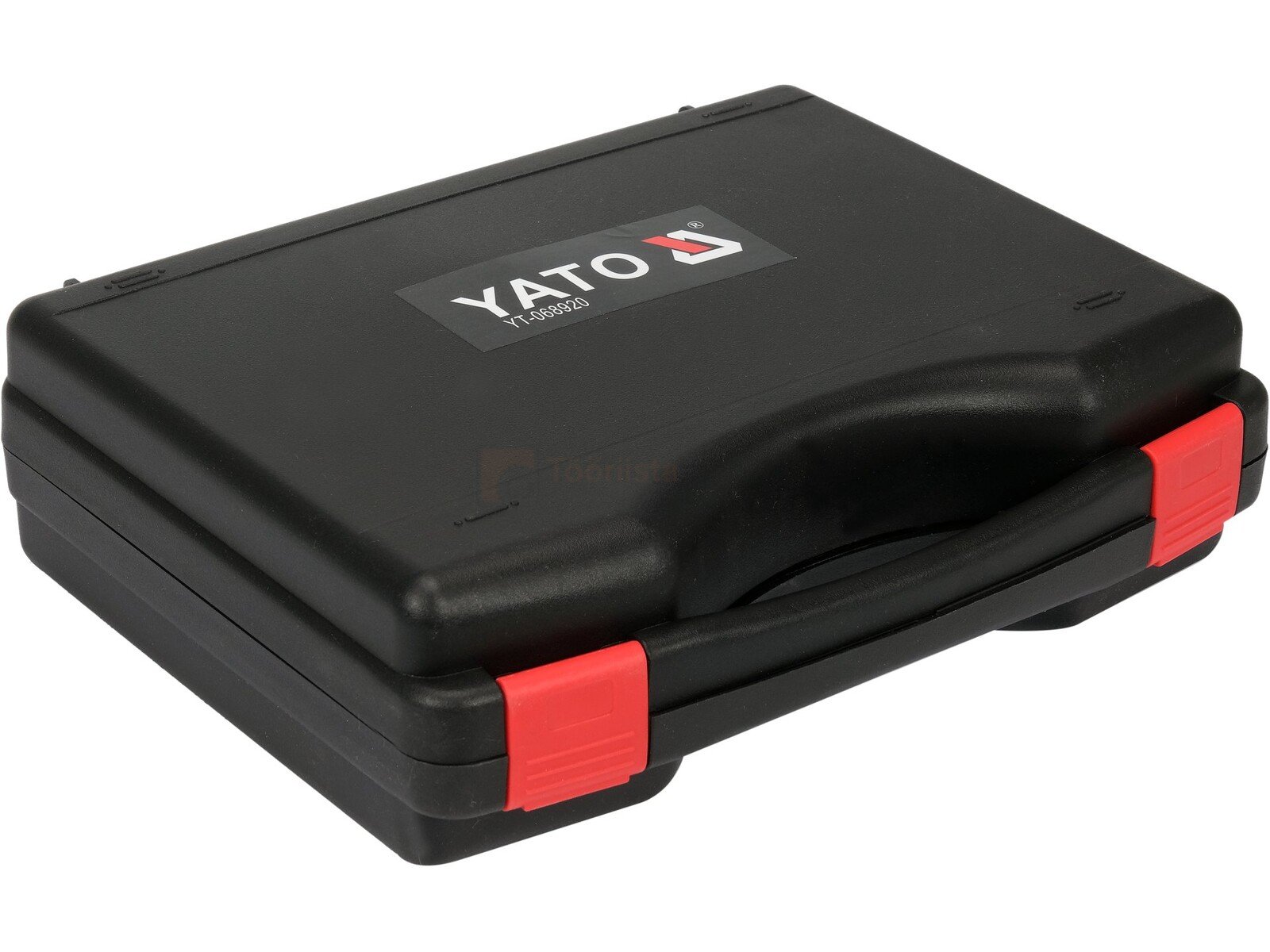 Pildil on must Yato tööriistakohver, mis sisaldab presstange, hülssi ja kaablisidemeid.