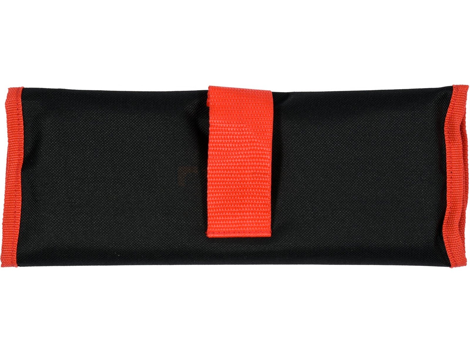 Pildil on must YATO tihendi eemaldamise konksude komplekti hoiukott, millel on punased ääred ja kinnitusrihm.