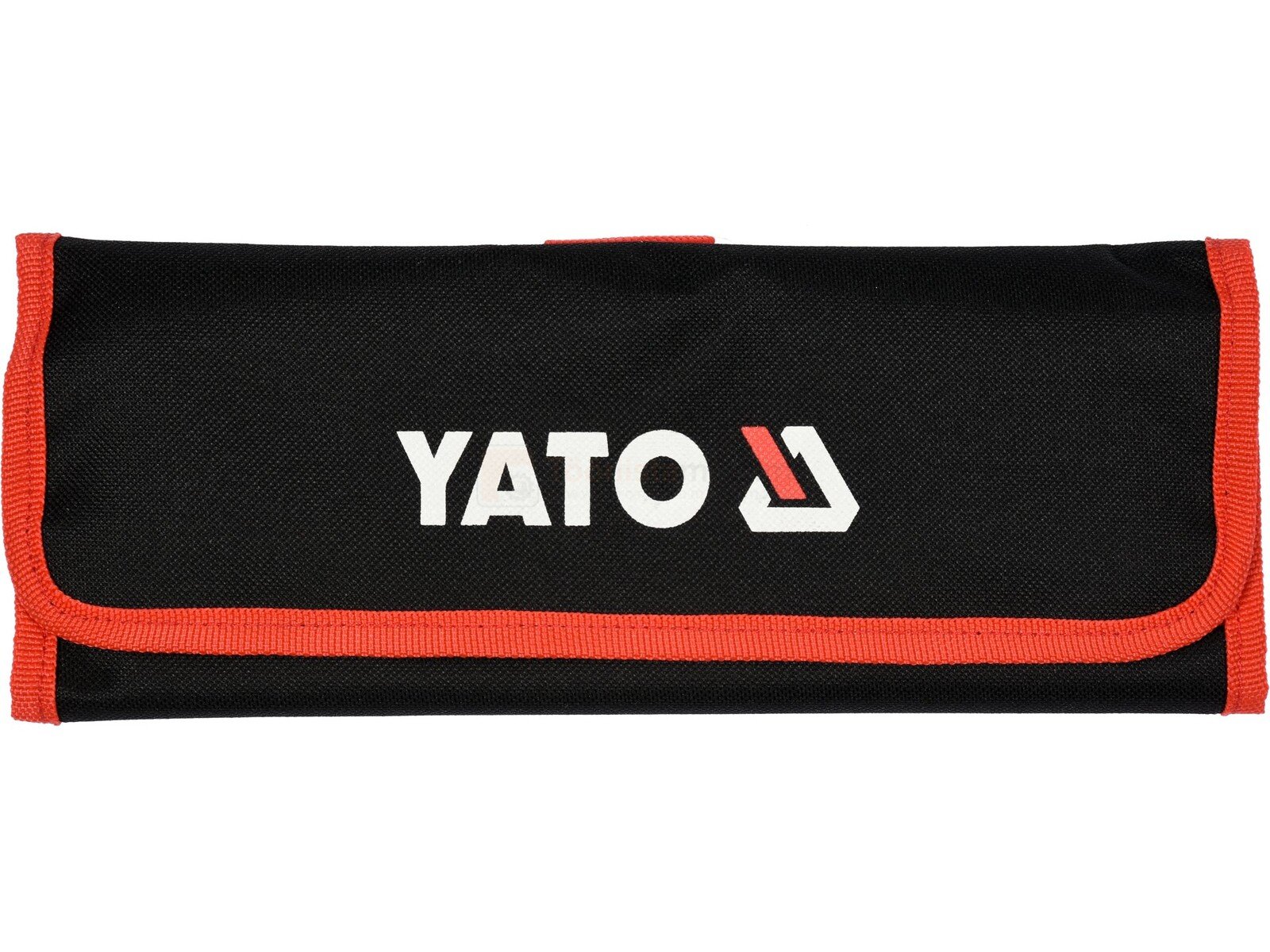 Pildil on musta värvi Yato tihendi eemaldamise konksude komplekti hoiukott, millel on punane ääris ja Yato logo.