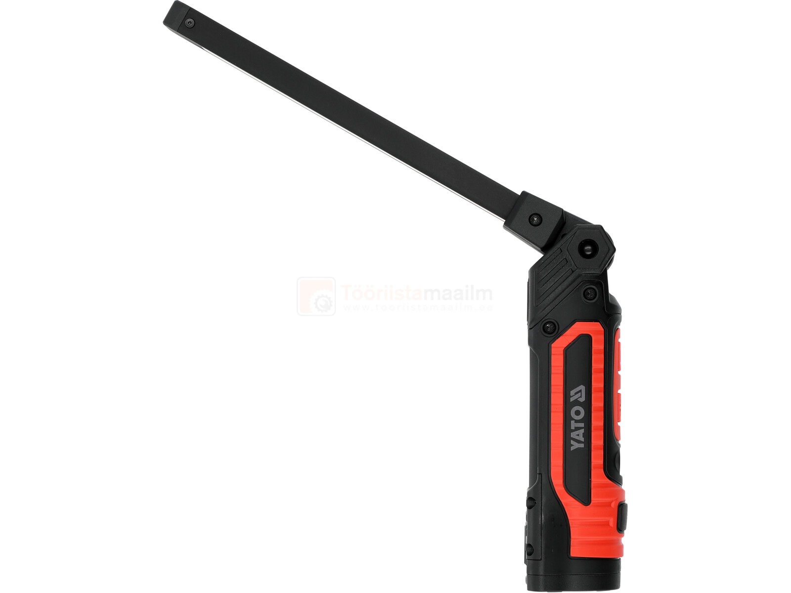 Pildil on YATO töökojalamp 1000 lm, millel on punase ja musta värvi korpus ning mis on paigutatud dokkimisjaama.