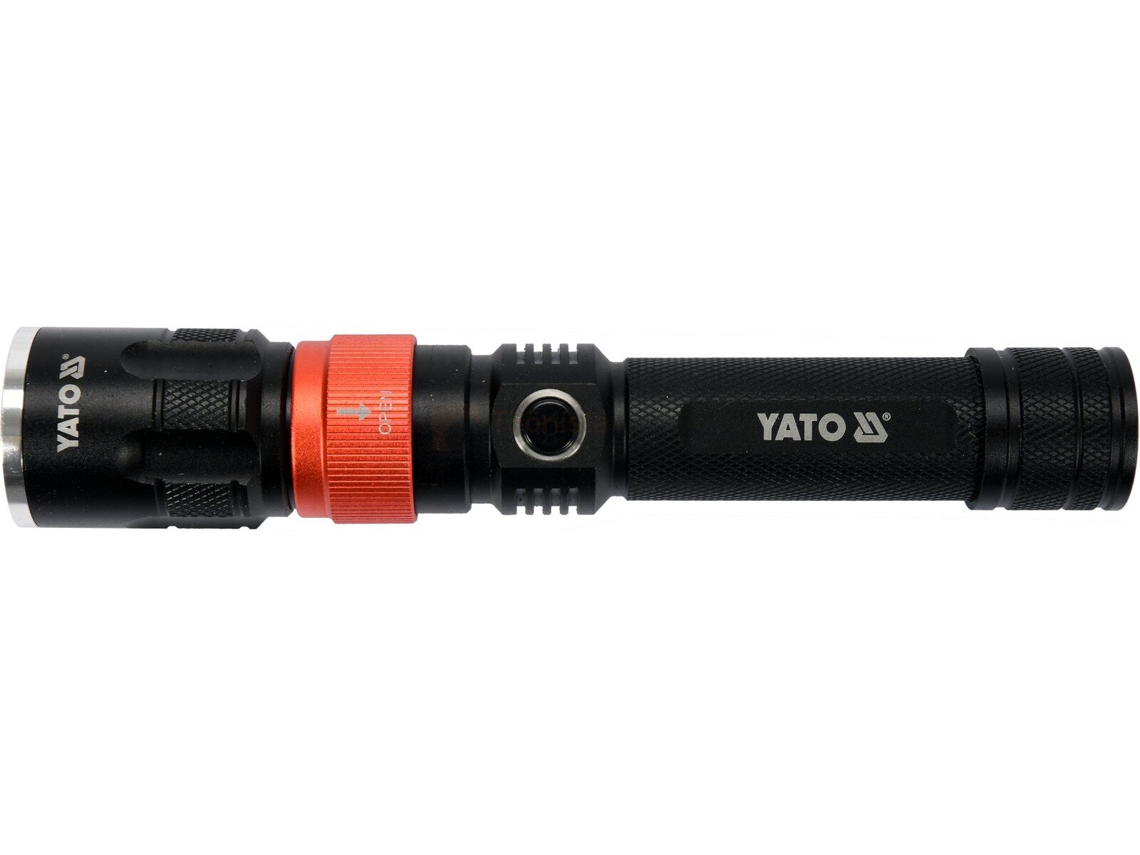 Pildil on must YATO LED töövalgusti, millel on punane rõngas ja mis näib olevat 3IN1 tüüpi.