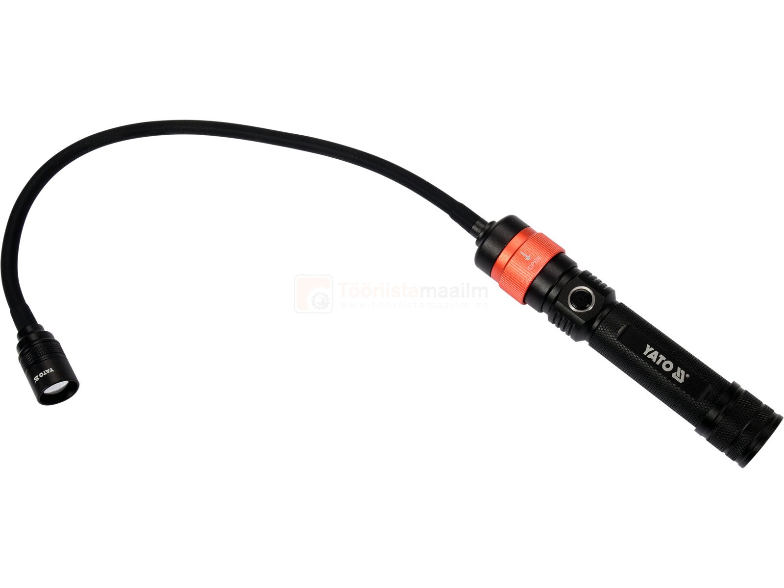 Pildil on Yato LED töövalgusti, millel on painduv vars ja mis näib olevat 3-ühes funktsiooniga.