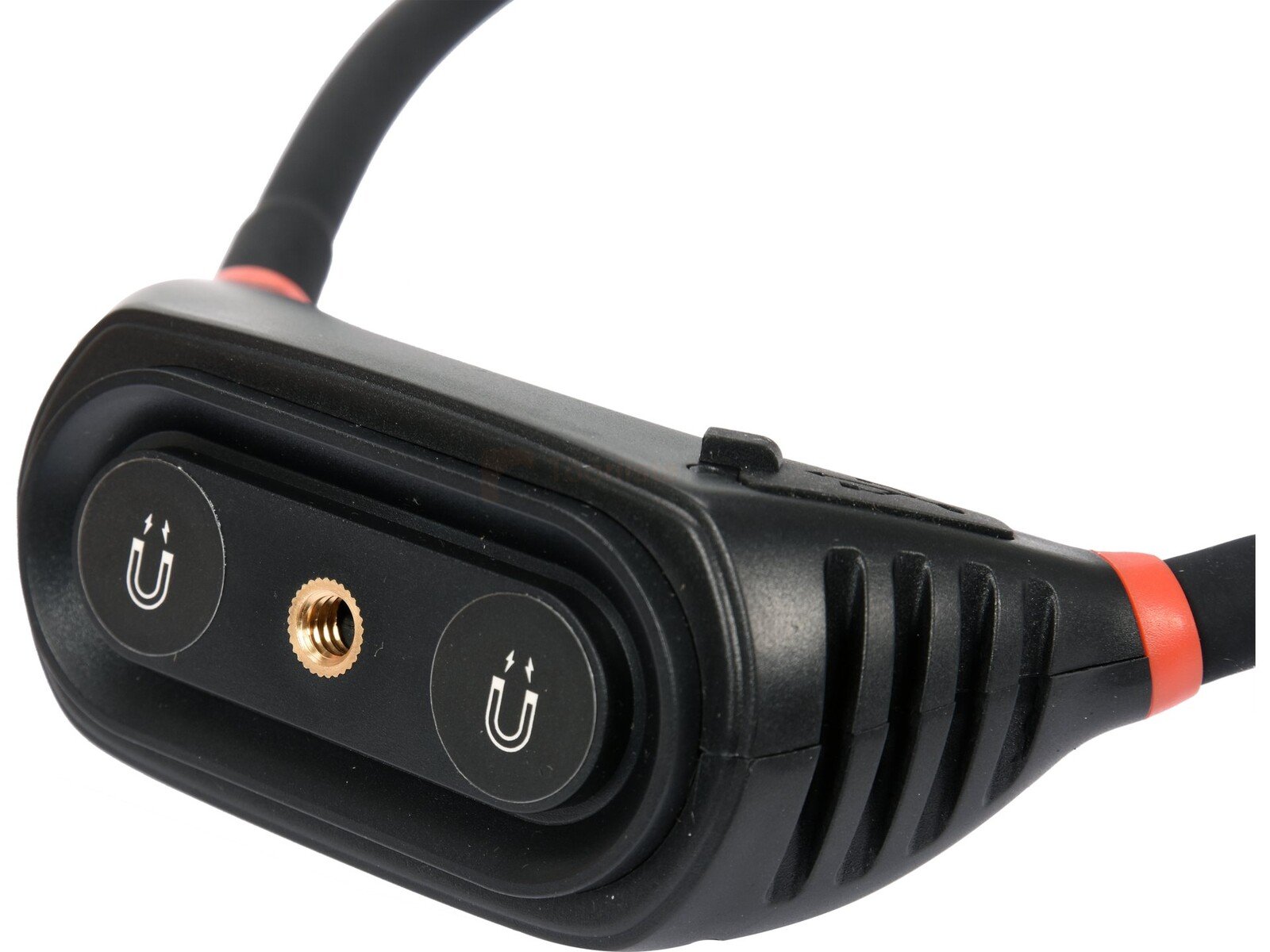 Pildil on YATO kaelalamp, millel on kaks valgustit, laadimispistik ja juhtnupud.