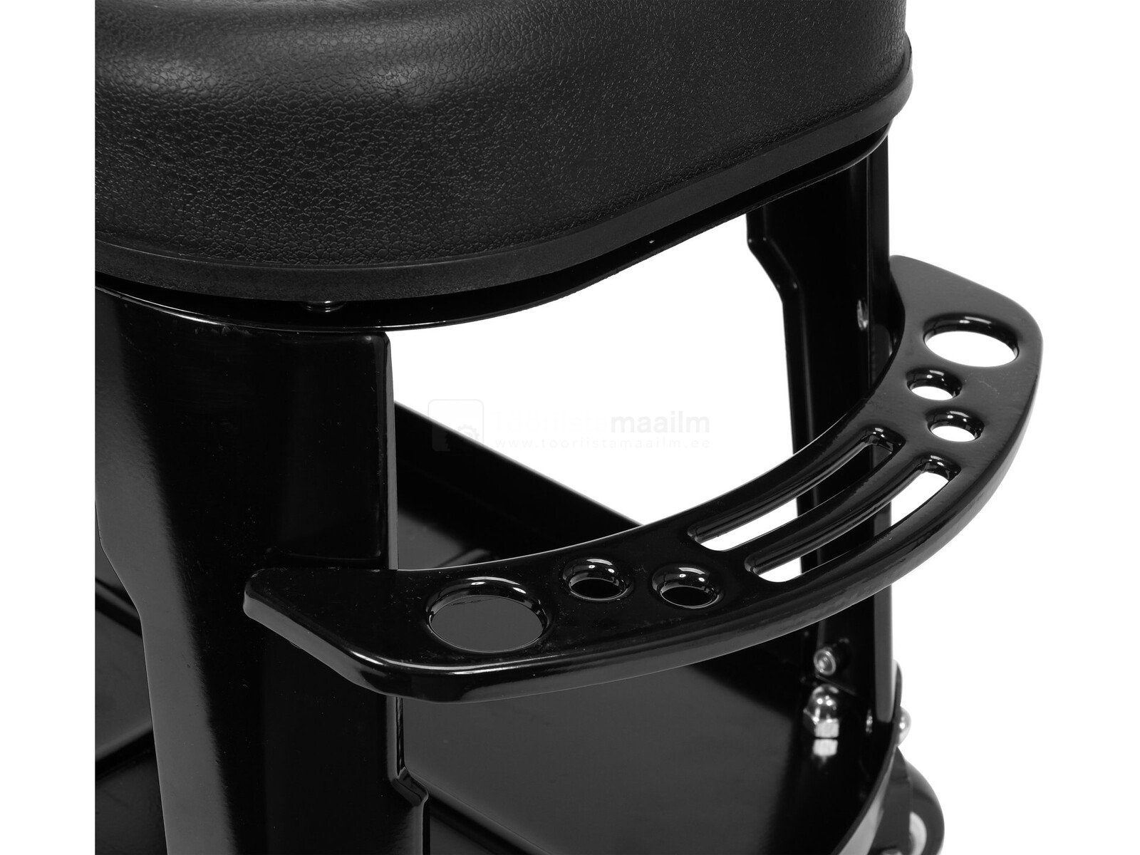 Pildil on näha YATO töötool, millel on must iste, käepide ja metallist raam.