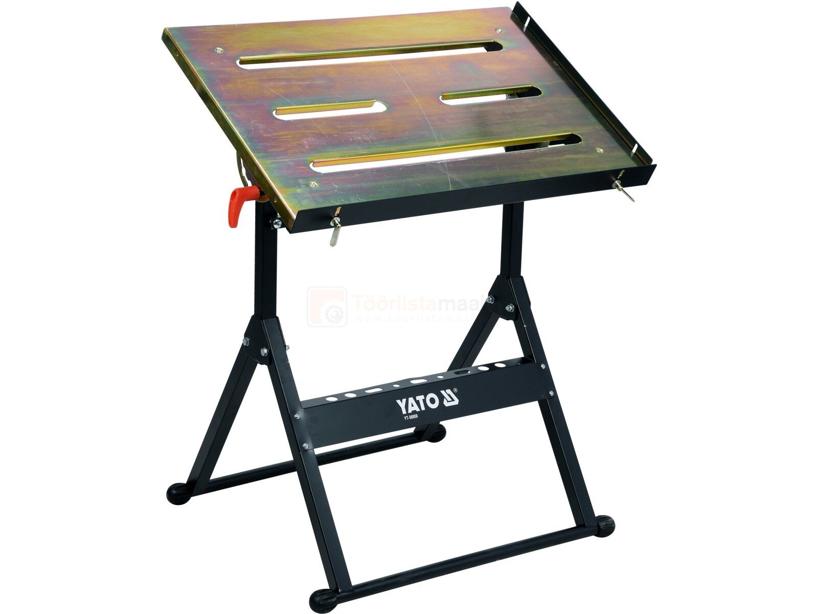 Pildil on YATO töölaud keevitamiseks, millel on metallist laud, reguleeritav kõrgus ja mis on mõeldud kuni 150 kg kaaluva...
