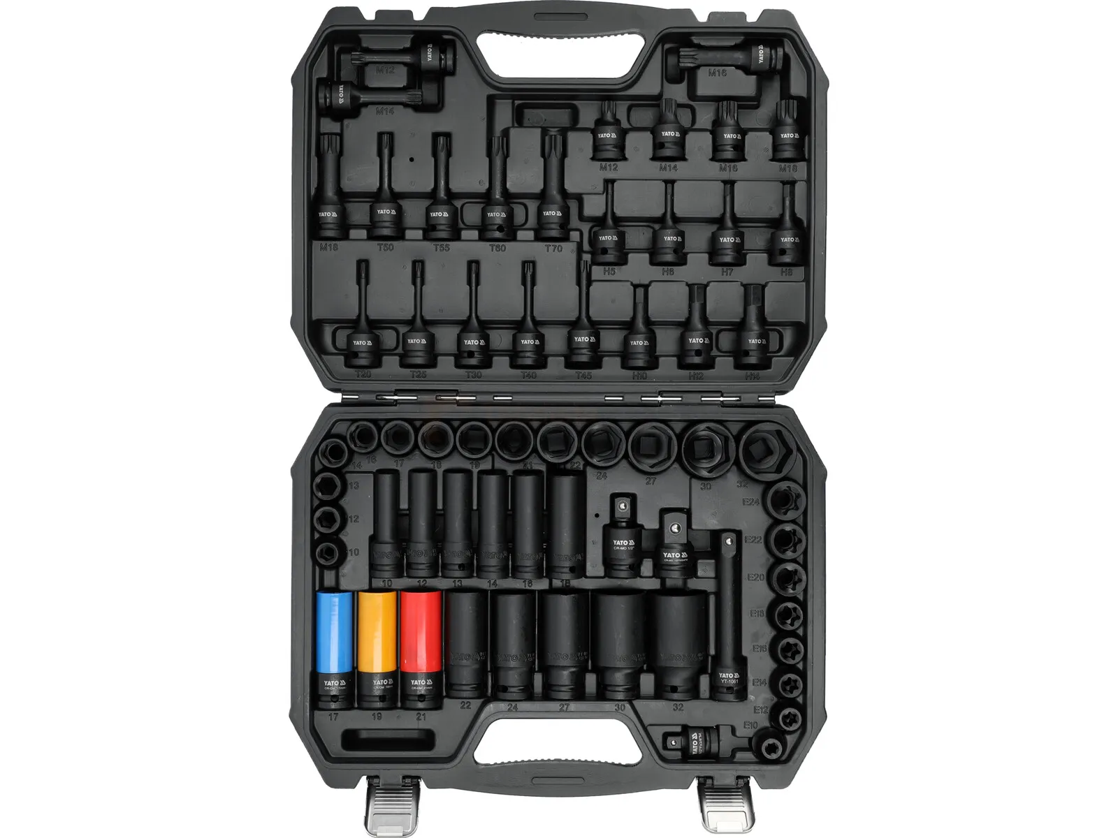 YATO smūginių lizdų komplektas 1/2" 64 dalių